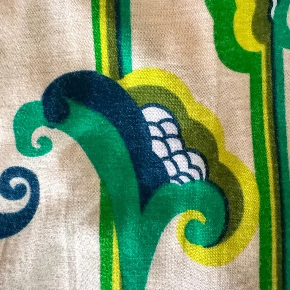 T-Bags Vibrant Green and Blue Patterned Maxi Dress | Size M - Picture 6 of 6